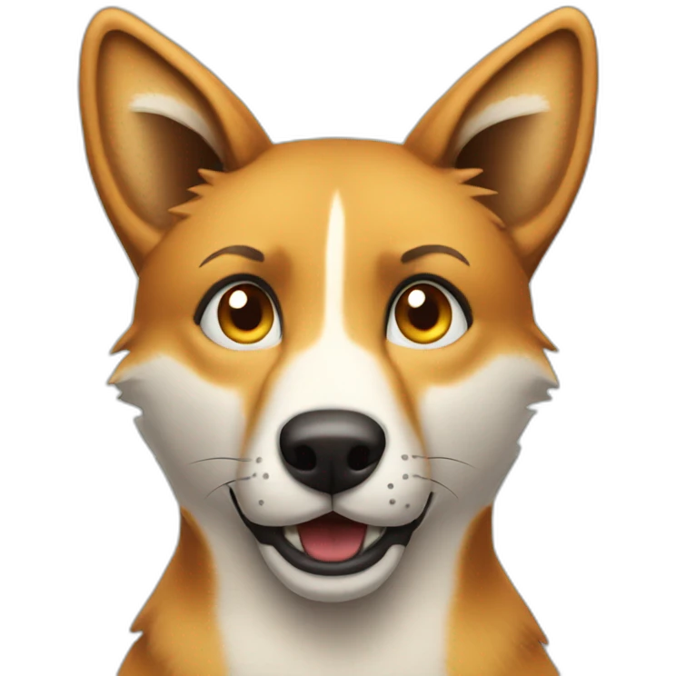 A dingo looking awkward emoji
