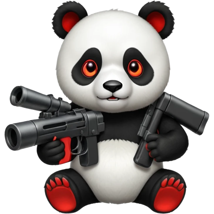 Angry panda with a grenade launcher  emoji