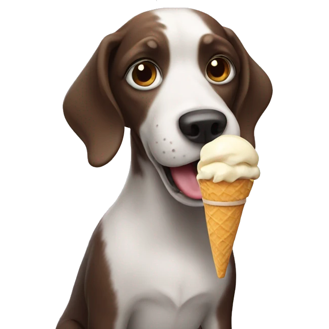 dog eating icecream emoji