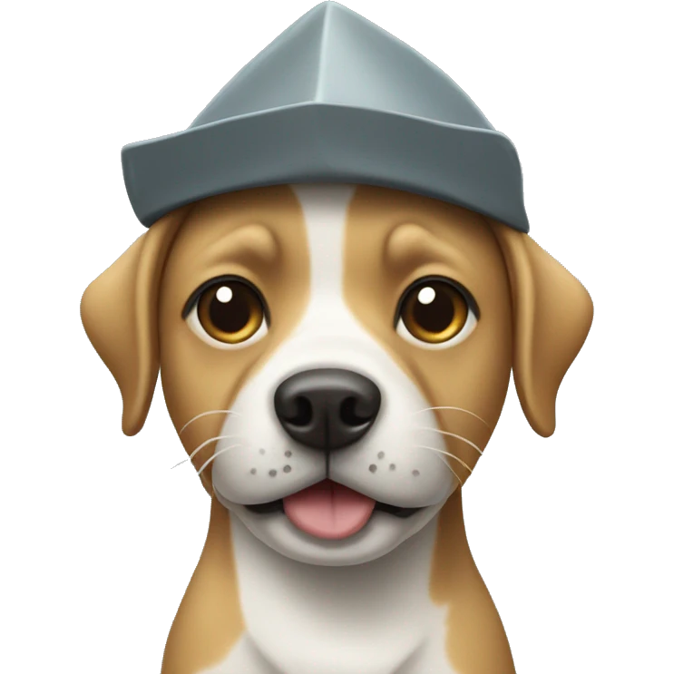 a dog with a shark hat emoji