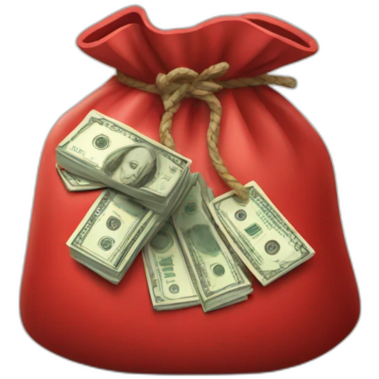 a red bag of money emoji