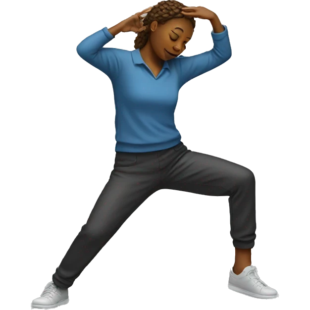 woman doing the dab emoji