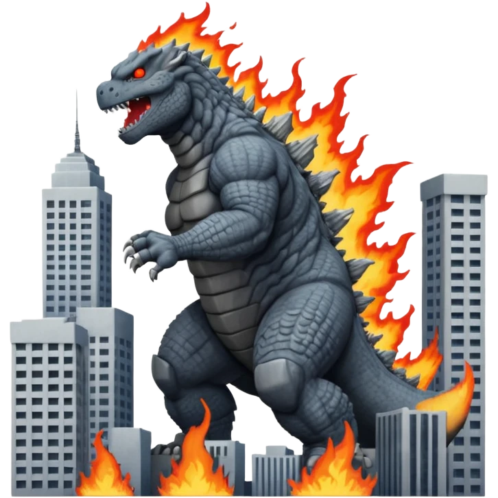 godzilla destroying a city emoji