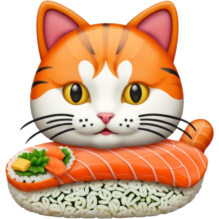 A cat made of sushi emoji