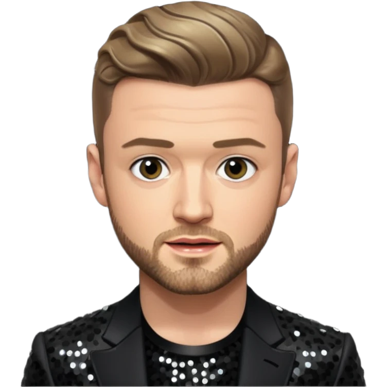 Justin Timberlake from 'N Sync with dark blonde hair, black sequin outfit emoji