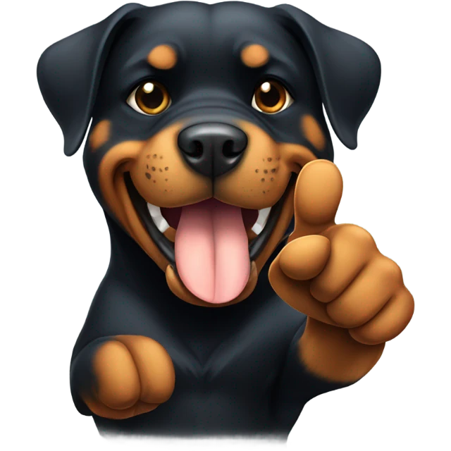 Rottweiler giving a thumbs up  emoji