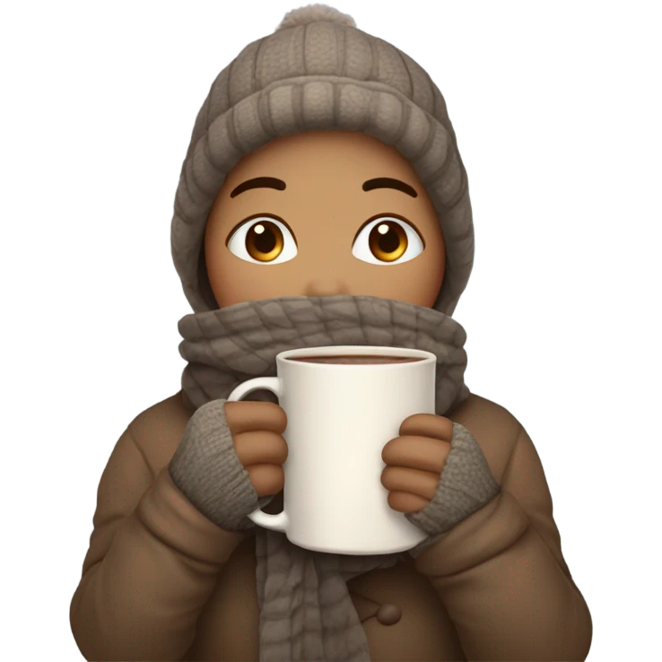 Freezing with hot chocolate emoji