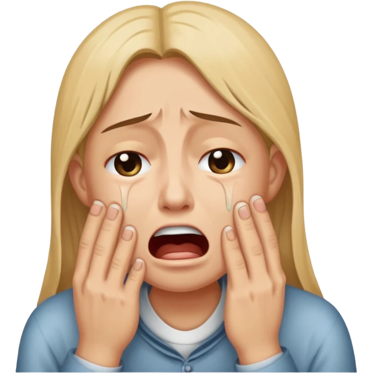 Crying loudly while begging emoji