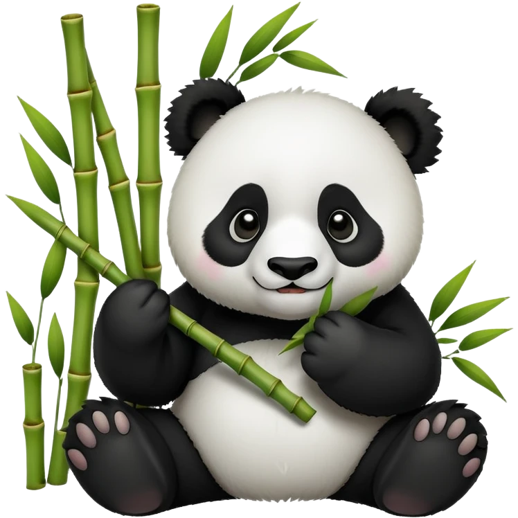 Panda bear eat bamboo emoji