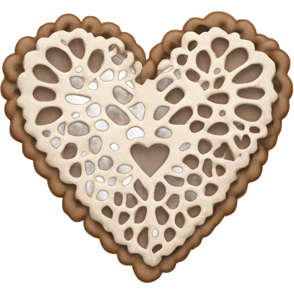 Pale brown lace heart emoji