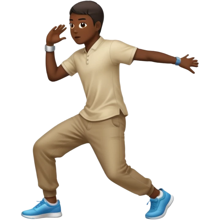 Chinese man twerking from behind angle in motion with motion blur or motion lines  emoji
