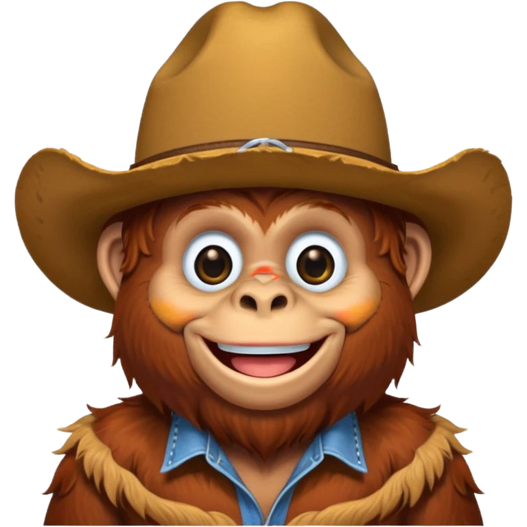Orangutan wearing cowboy hat emoji