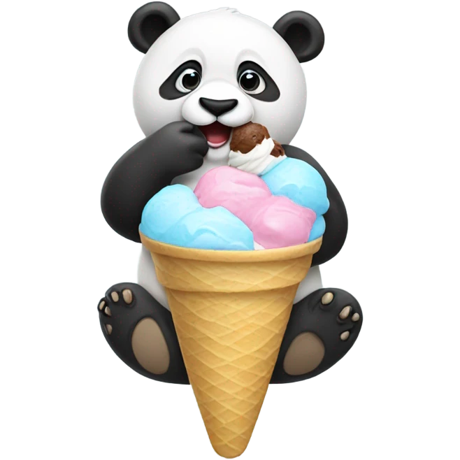 Panda eating ice cream emoji