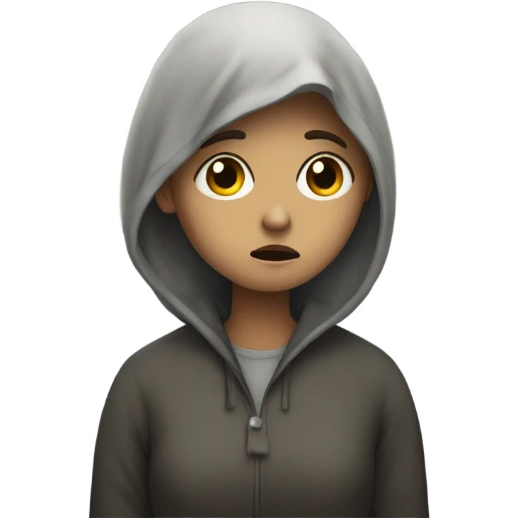 A sad woman on a gloomy day emoji
