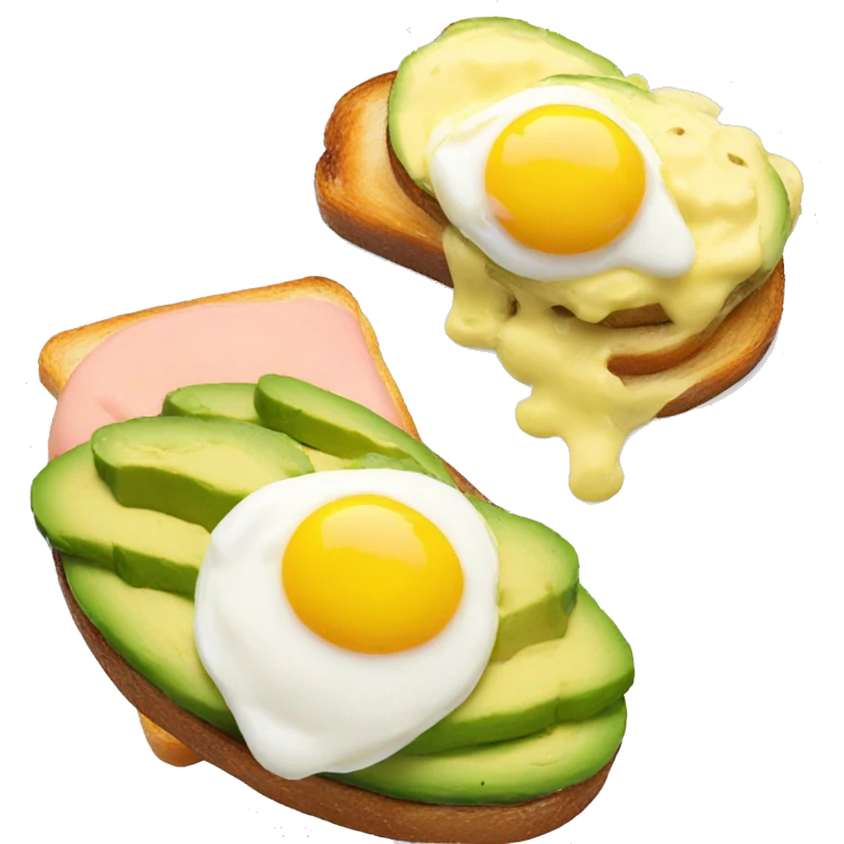 avocado toast with eggs benedict emoji