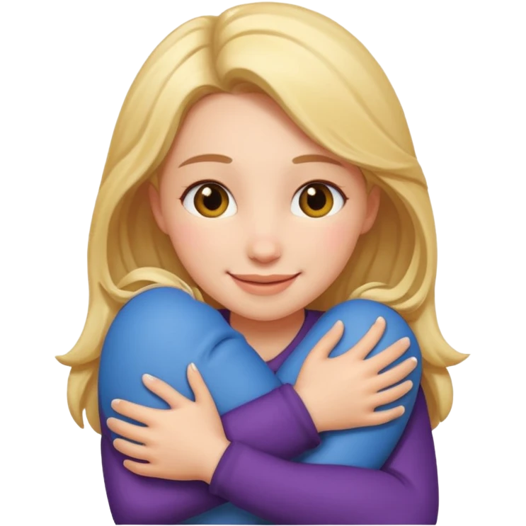 Hug with buty ghirl emoji