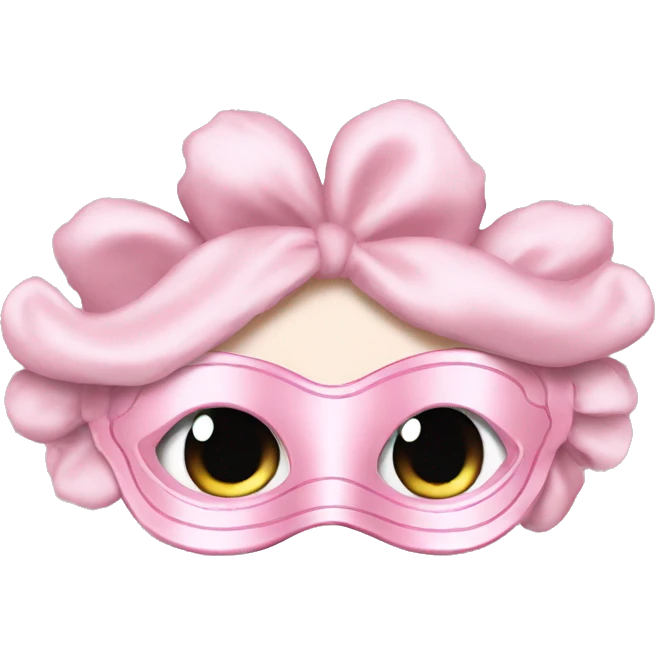 Light pink Frilly satin bedtime mask emoji