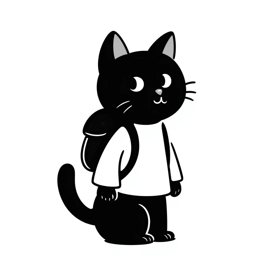 cat wearing a school backpack emoji