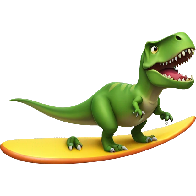t-rex surfing emoji