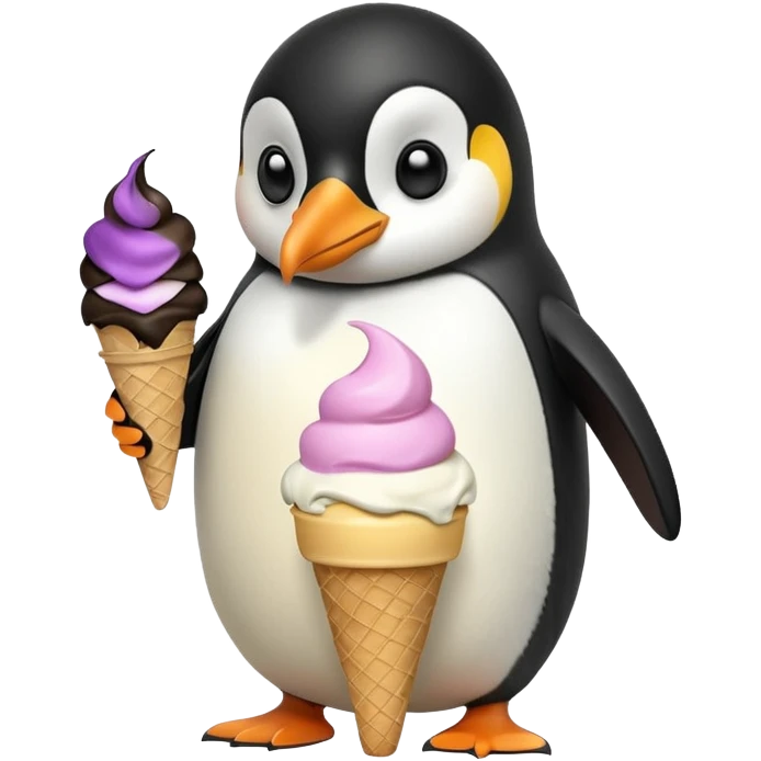 penguin eating ice cream emoji