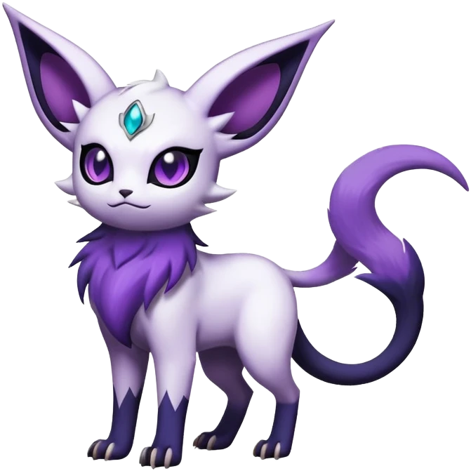 Shiny Exotic Badass Mystical Mysterious Gothic Espeon-Absol-Pokémon-Fakémon-hybrid-creature (full body) emoji
