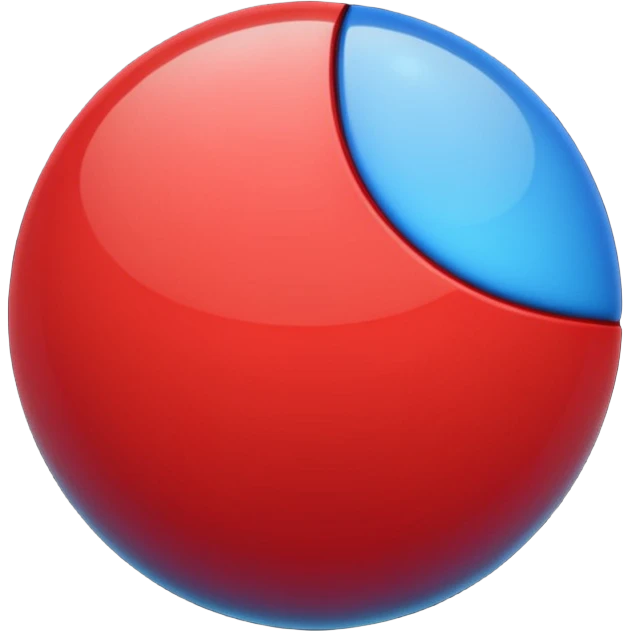 Half red half blue emoji