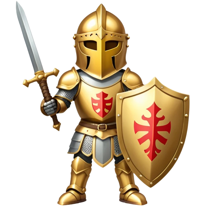 Golden Knight With A Sword And Shield emoji