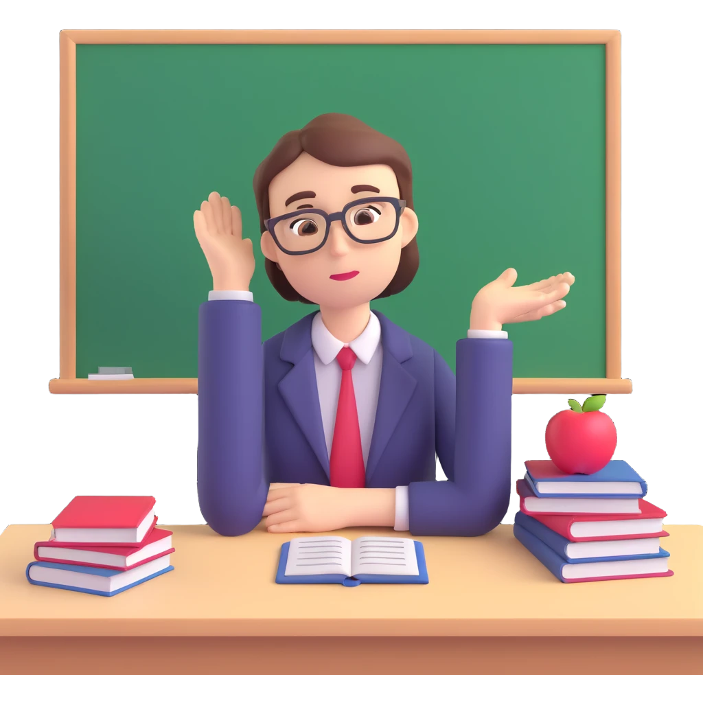 exhausted teacher in a bustling classroom emoji