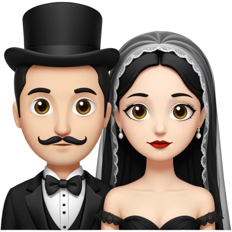 Italian groom and goth Mexican bride emoji