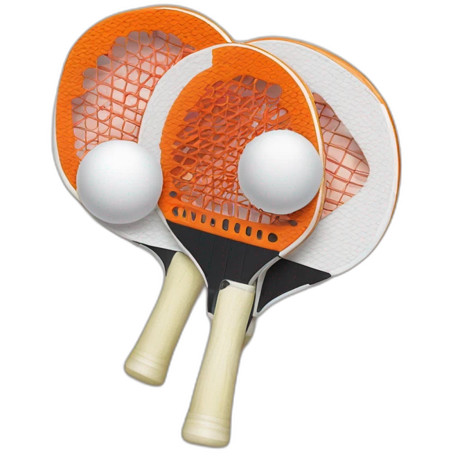 ping pong rackets and ping pong ball emoji