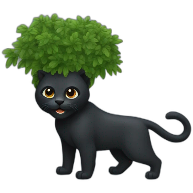 black pantera animal with a bush emoji