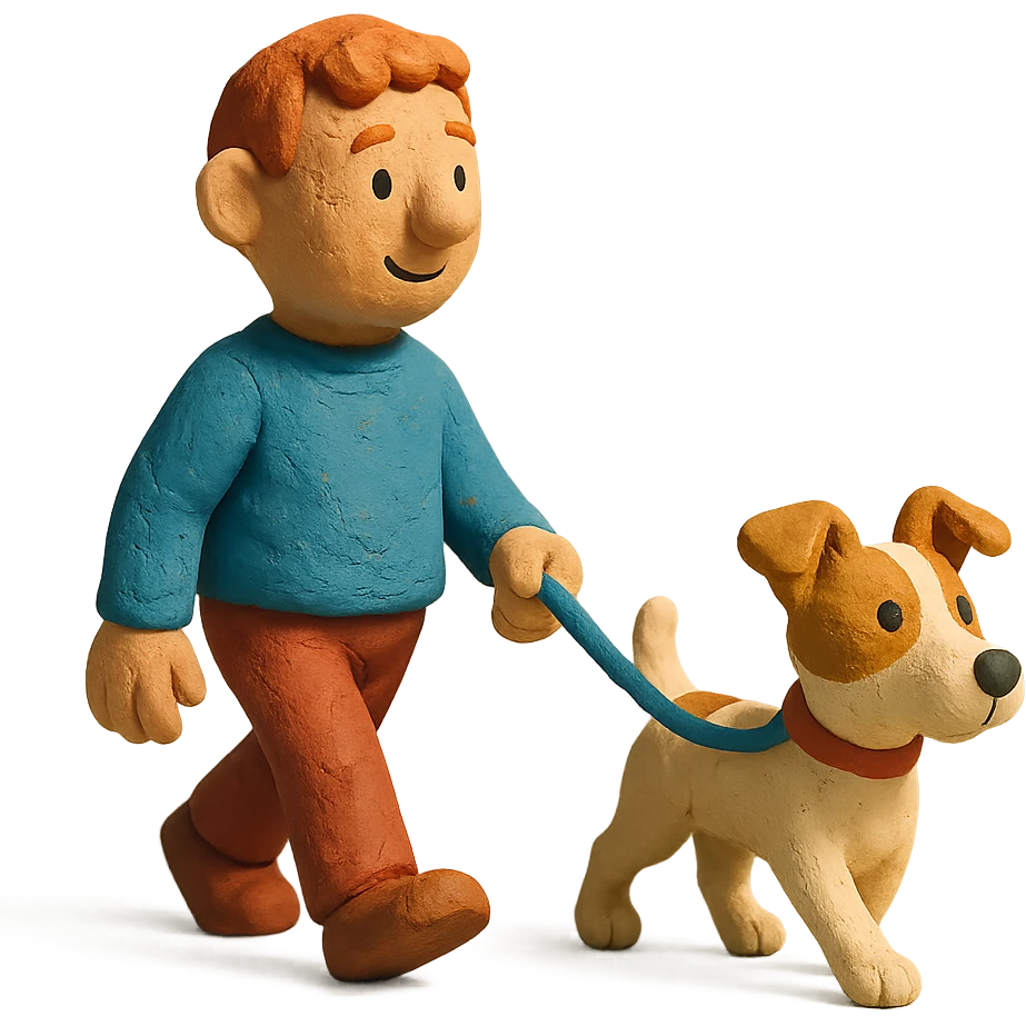 a man walking a Jack Russell Terrier emoji