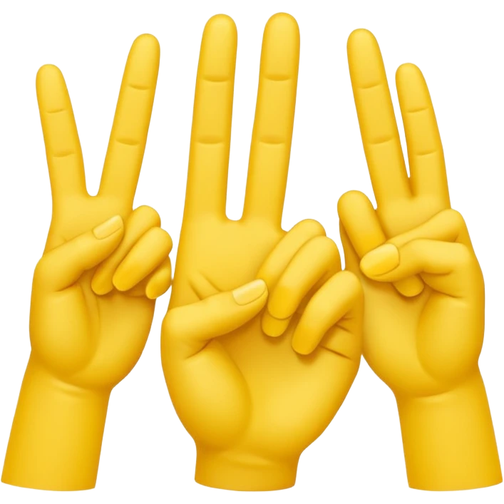american sign language alphabet A yellow hand with six fingers emoji