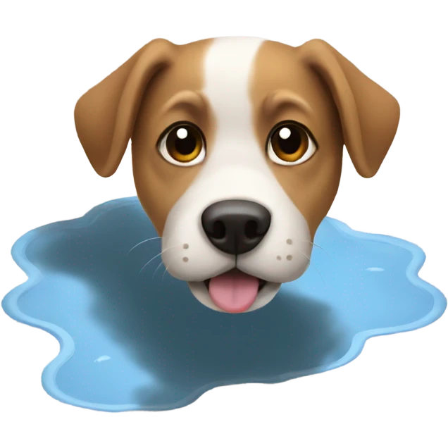 Dog puddle french emoji