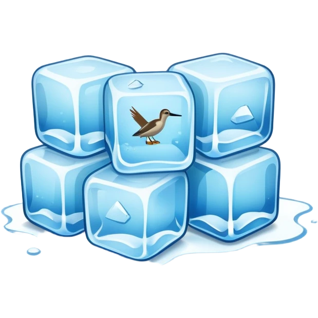 Ice cubes with text snipe emoji