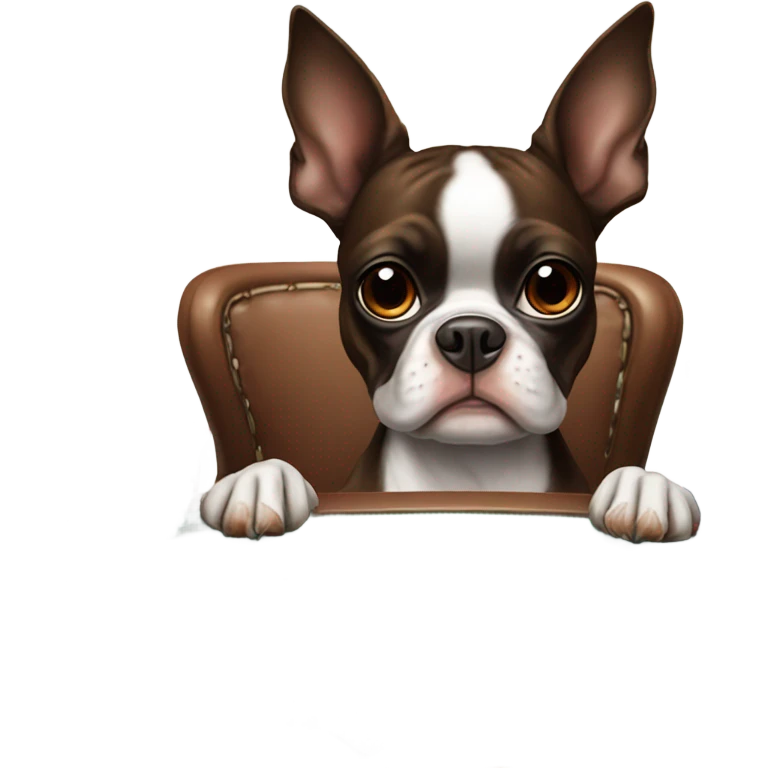 Brown Boston Terrier playing poker  emoji