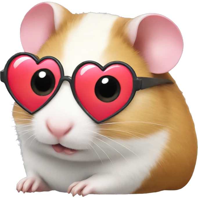 hamster with heart glasses emoji