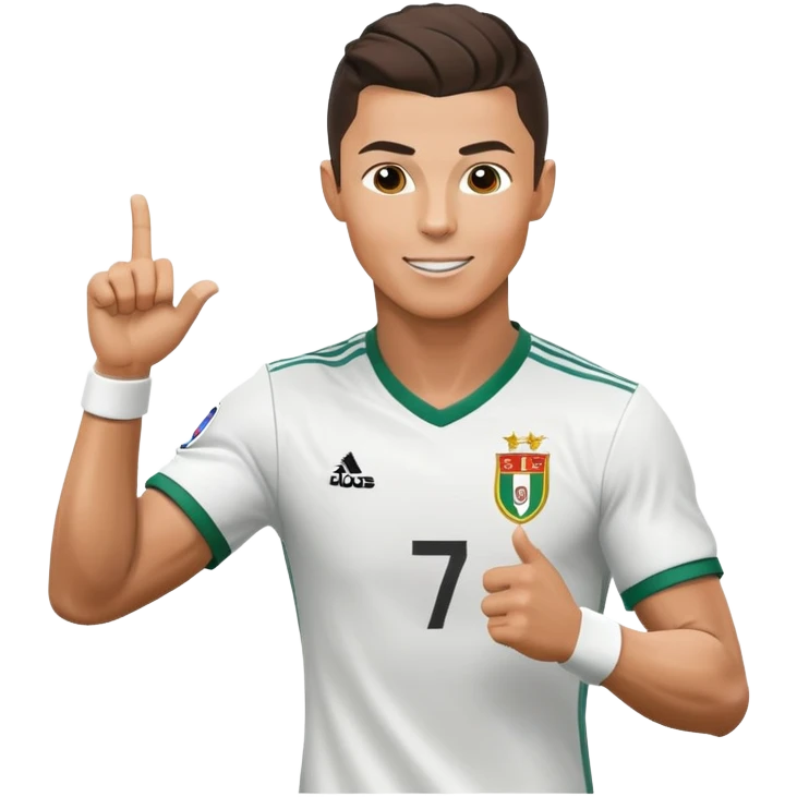 Cristiano Ronaldo celebrating with his iconic "Siu" celebration pose emoji
