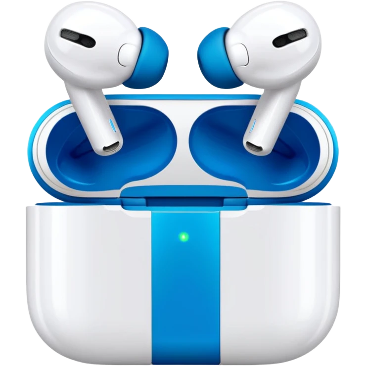 modern design shiny white AirPods inspired earphones emoji