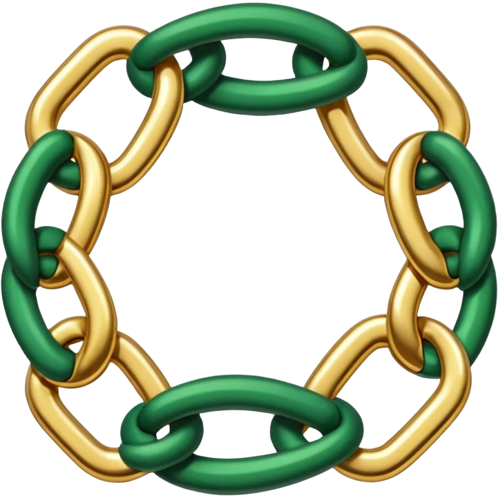 chain in golden and green colours emoji