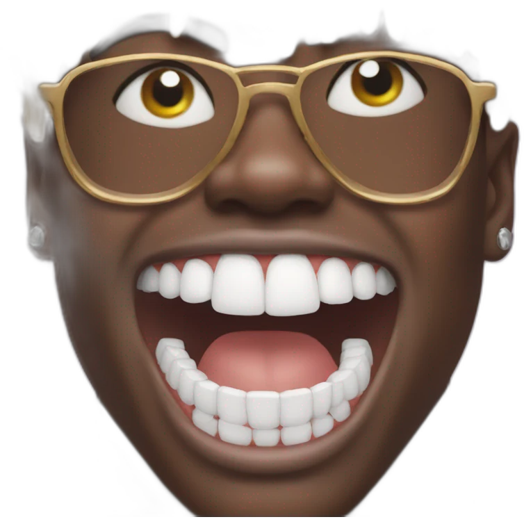 Lil yachty showing his grill emoji
