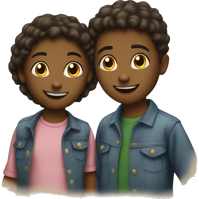 two children chatting emoji