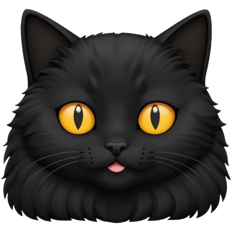 Black cat laying down with eyes closed and the text 'purr' above its head emoji