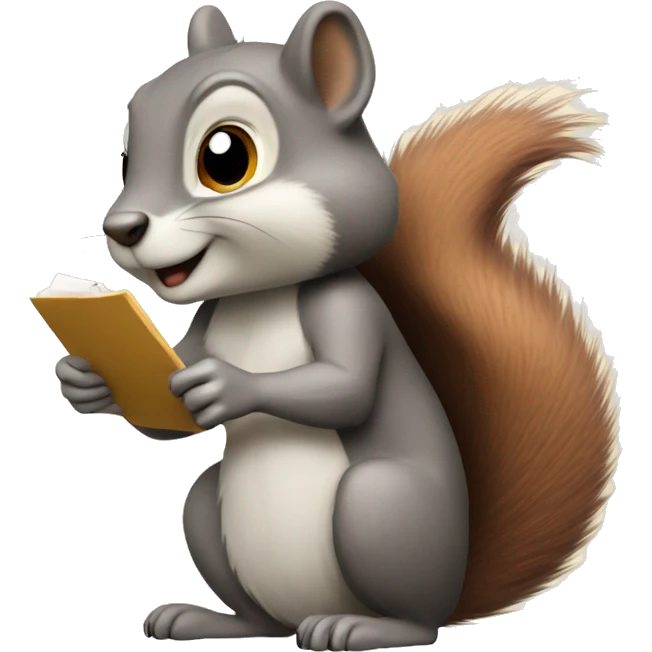 squirrel writing a post emoji