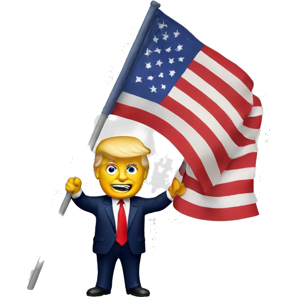 Donald Trump  with a flag emoji