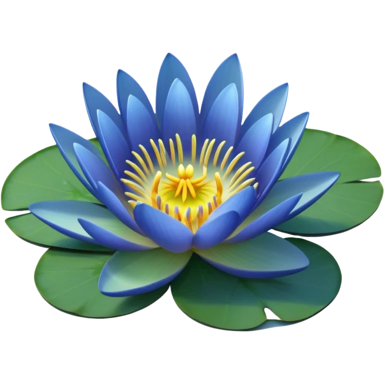 blue water lily circle leaf emoji