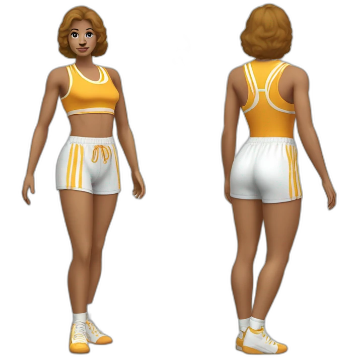 retro 70s gym clothes for a modern white uni student emoji
