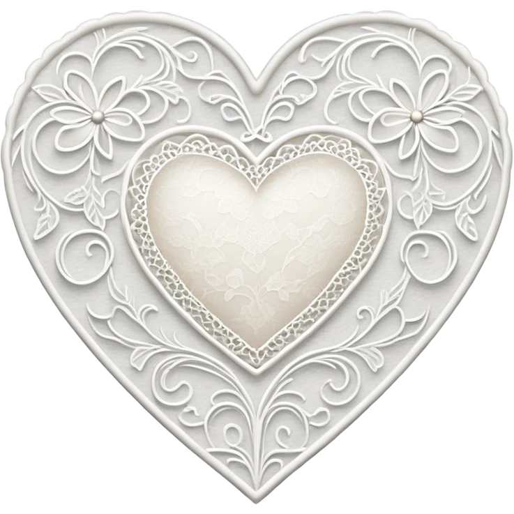 White lace heart aesthetic  emoji