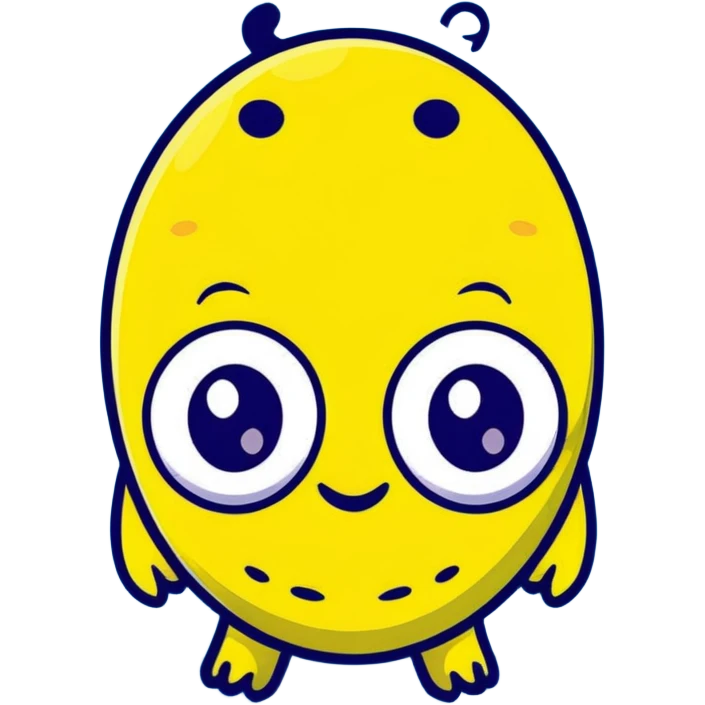 yellow sponge character with big eyes and a smile, inspired by SpongeBob emoji