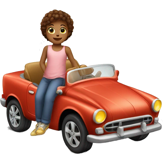 Enfant de 5ans avec une voiture luxe emoji